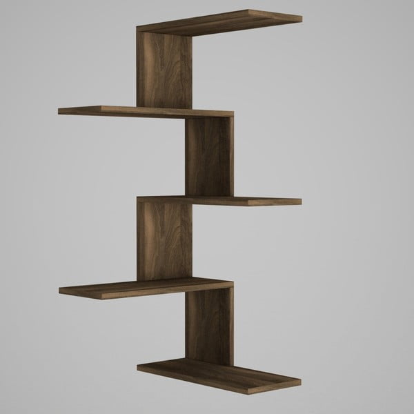 Raft de perete pentru colț Caniko, maro-image-3