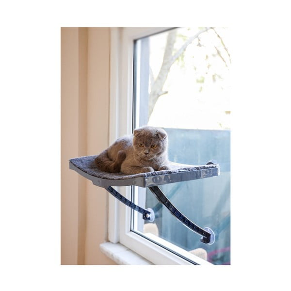 Pat gri pentru pisici pentru fereastră 47x32 cm - Lydia&Co-image-1