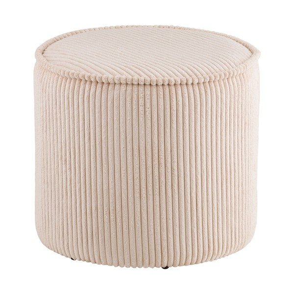 Puf bej cu tapițerie din catifea reiată Taupo – House Nordic