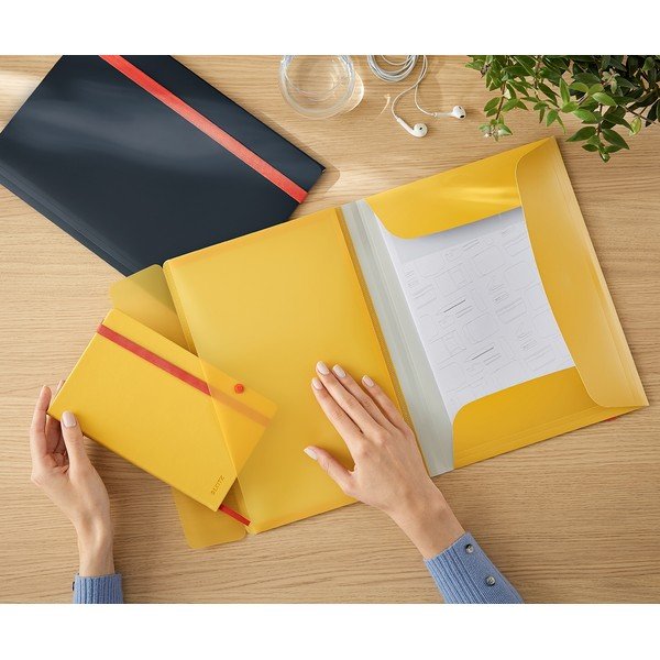 Dosar de birou cu 3 compartimente Leitz Cosy, A4, galben-image-1