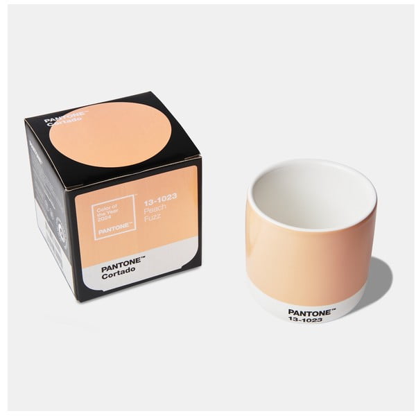 Cană din ceramică roz-portocaliu 175 ml Cortado Peach Fuzz 13-1023 – Pantone-image-1
