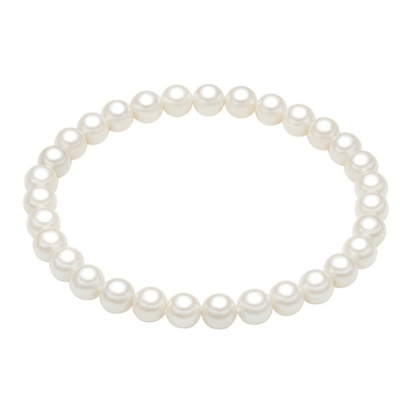 Brățară cu perle albe ⌀ 6 mm Perldesse Muschel, lungime 16 cm