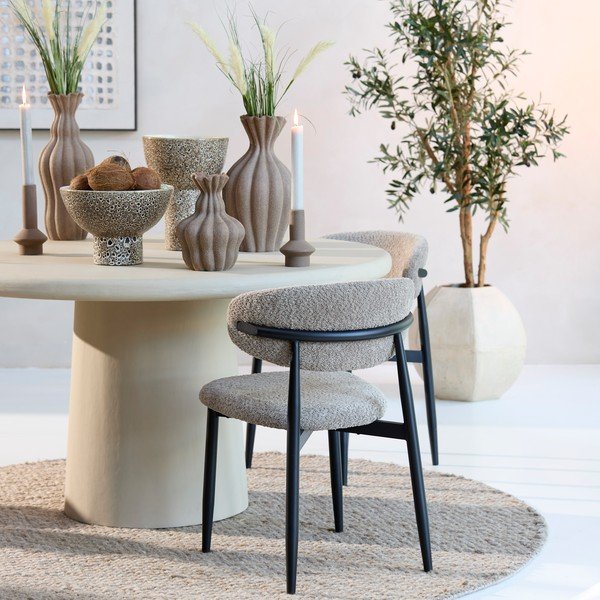 Scaun de dining taupe tapițat Eniola – Light & Living-image-1