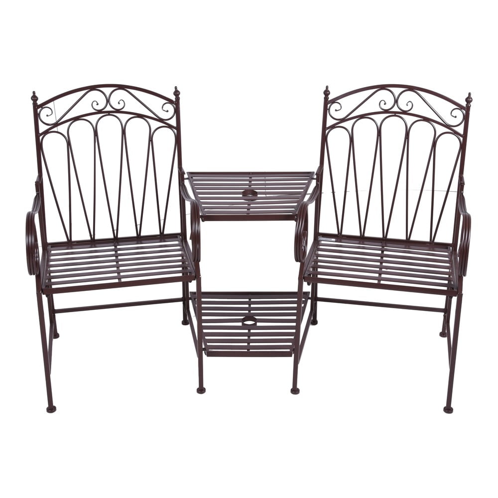 Bancă de grădină neagră din metal Rinjani – Garden Pleasure