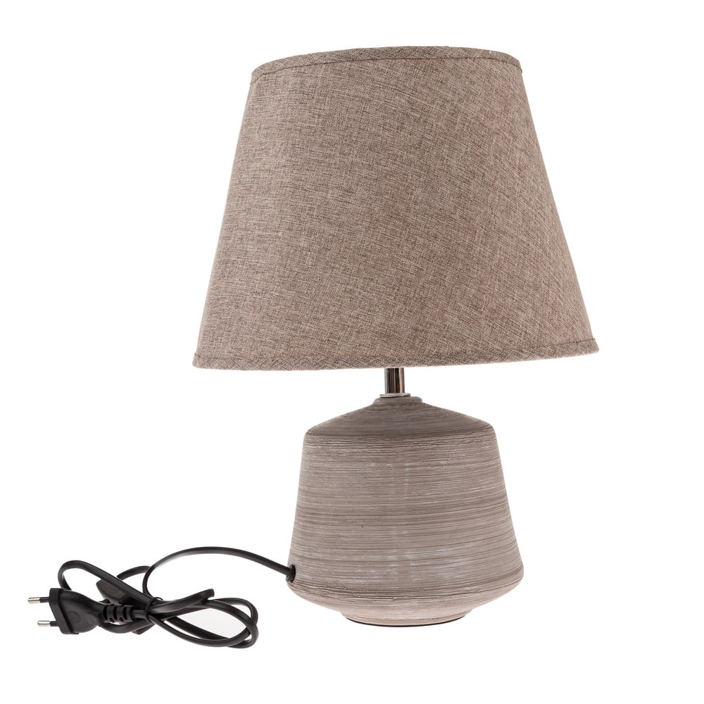 Veioză bej-maro deschis cu abajur textil (înălțime 33 cm) – Dakls