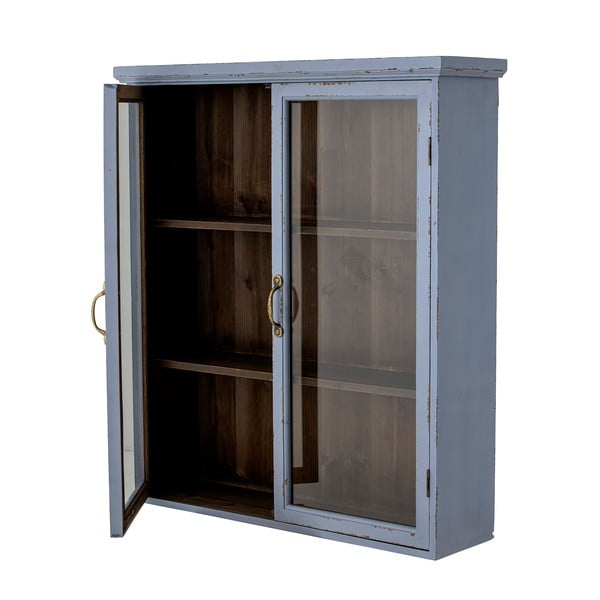 Vitrină albastră din lemn de brad suspendată 81x91 cm Hazem – Bloomingville-image-3