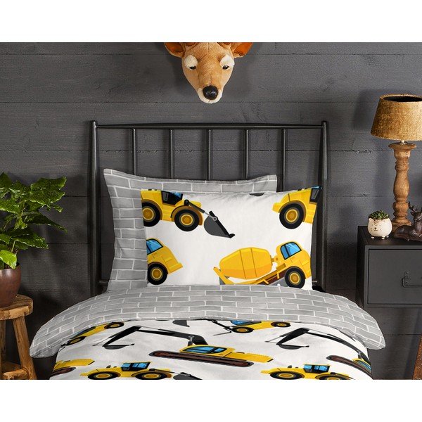 Lenjerie de pat pentru copii din flanelă pentru pat de o persoană 140x200 cm Dig – Good Morning-image-2