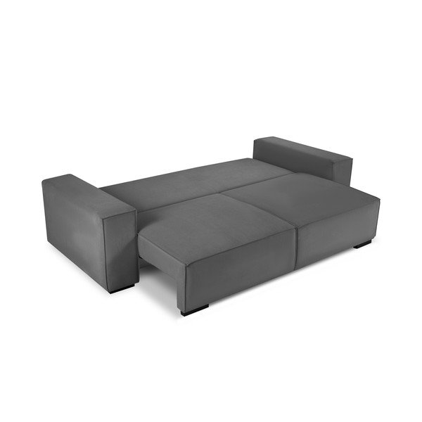 Canapea extensibilă din catifea Mazzini Sofas Azalea, gri închis-image-4