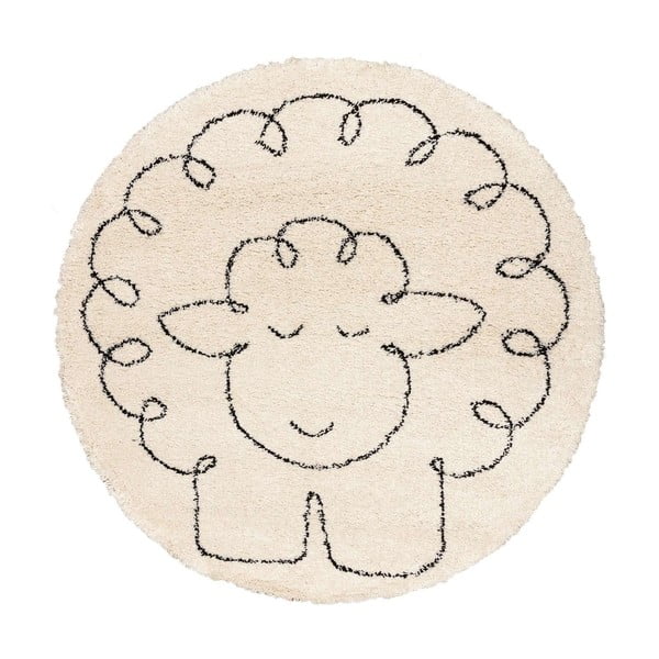 Covor pentru copii bej antialergic ø 160 cm Fluffy Sheep - Yellow Tipi