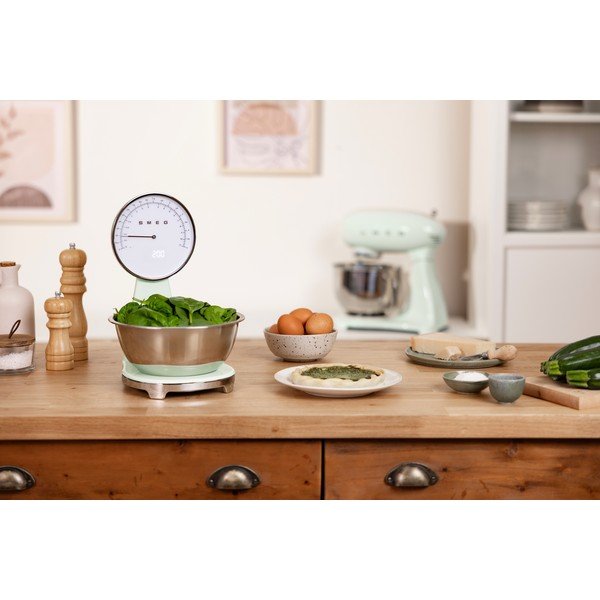 Cântar de bucătărie verde deschis din plastic digital – SMEG-image-1