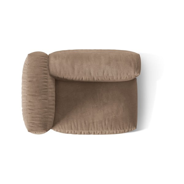 Modul pentru canapea modulară maro deschis cu tapițerie din catifea (cu colț pe partea stângă) Martina – Micadoni -image-4