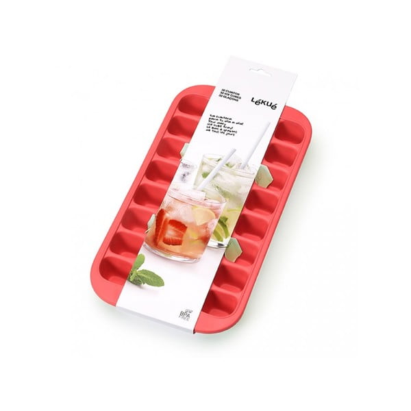 Formă din silicon pentru gheață Lékué Industrial, 32 cuburi, roșu-image-1