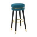 Scaun de bar turcoaz tapițat (înălțime șezut 74 cm) Paris – Mauro Ferretti