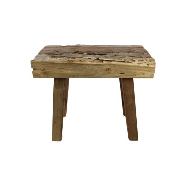 Taburet din lemn de tec HSM Collection Rustic-image-2