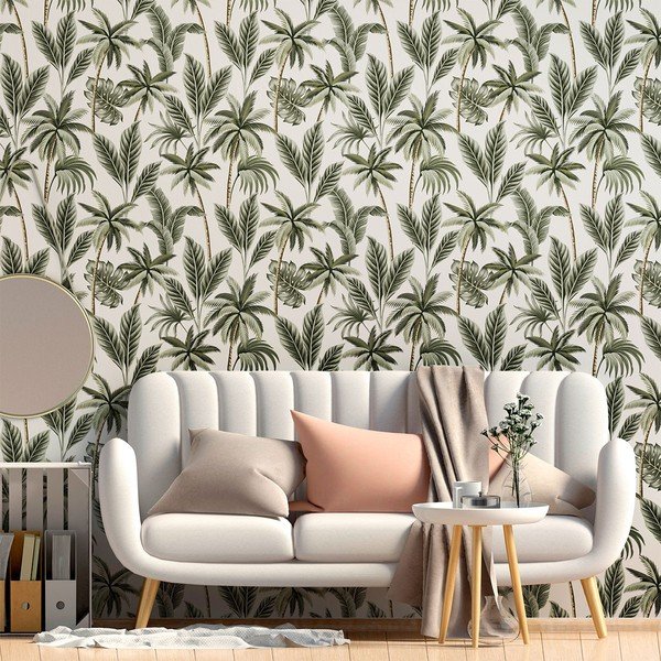 Autocolant decorativ pentru perete Ambiance Leaves, 60 x 60 cm