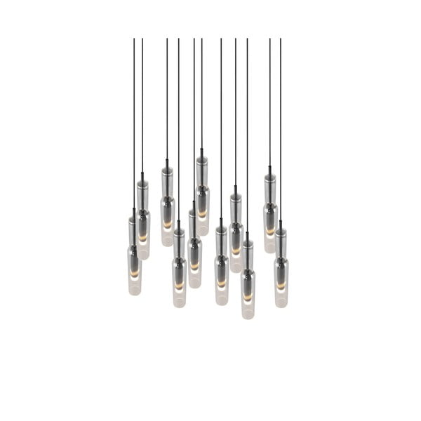 Lustră negru-argintiu  LED cu abajur din sticlă ø 50 cm Lucent – Trio Select-image-1