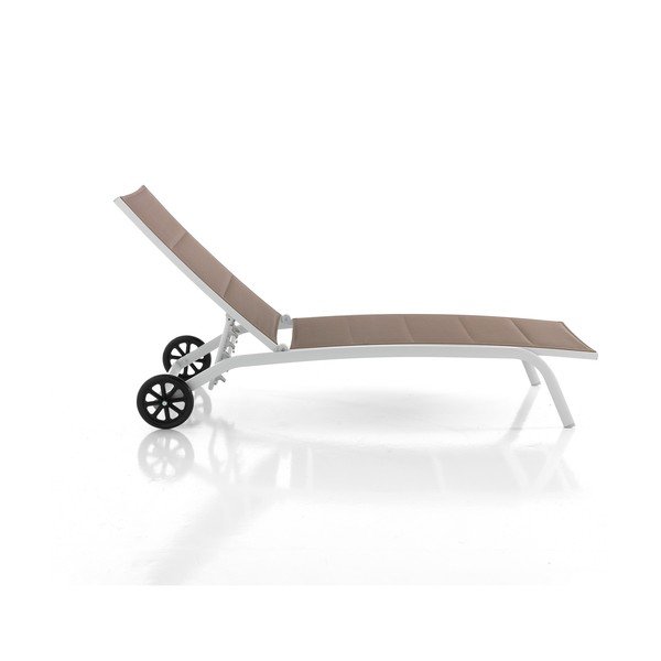 Șezlong de grădină alb/maro din metal Kastri – Tomasucci-image-2