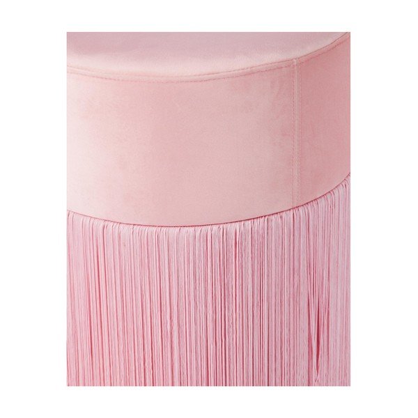 Puf cu husă din catifea Velvet Atelier, ø 36 cm, roz-image-3