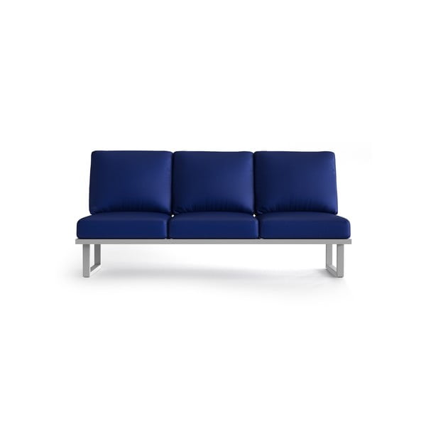 Canapea cu 3 locuri pentru exterior și picioare în nuanță deschisă Marie Claire Home Angie, royal albastru