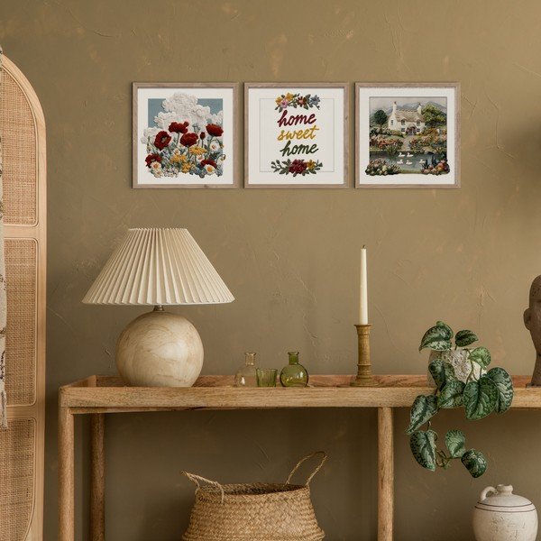 Tablouri 3 buc. 30x30 cm Sweet Home – Styler-image-1