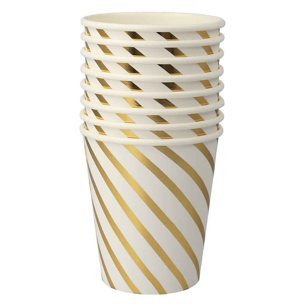 Pahare de unica folosinta 8 buc. din hartie Gold Swirl – Meri Meri