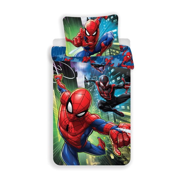 Lenjerie de pat pentru copii din bumbac pentru pat de o persoană 140x200 cm Spider-man – Jerry Fabrics