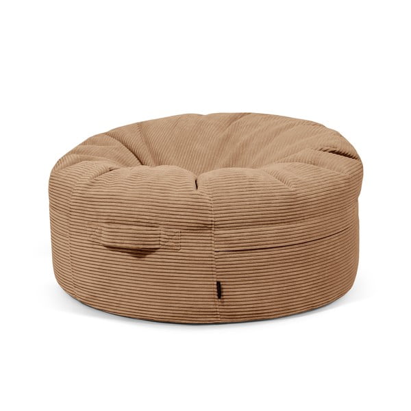 Fotoliu bean bag maro cu tapițerie din catifea reiată Roll 105 – SLOWDOWN