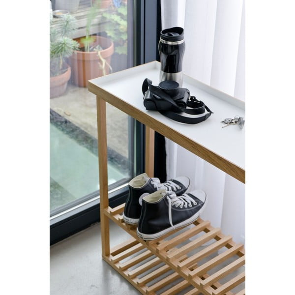 Etajeră încălțăminte/masă auxiliară cu blat alb Wireworks Hello Storage-image-1