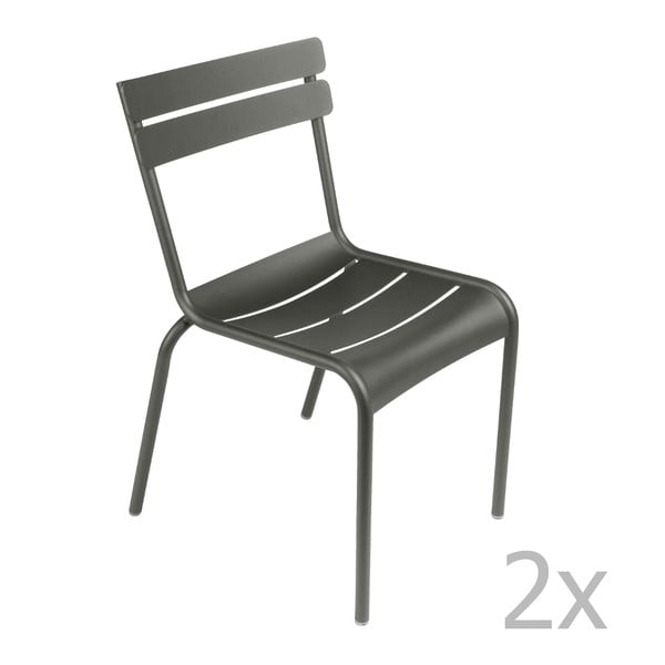 Set 2 scaune Fermob Luxembourg, gri