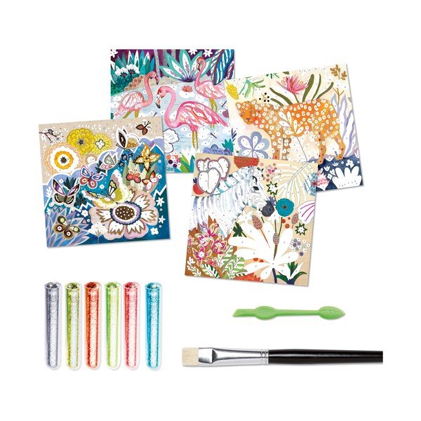 Set artistic pentru șablare Djeco Tropical Animals-image-2