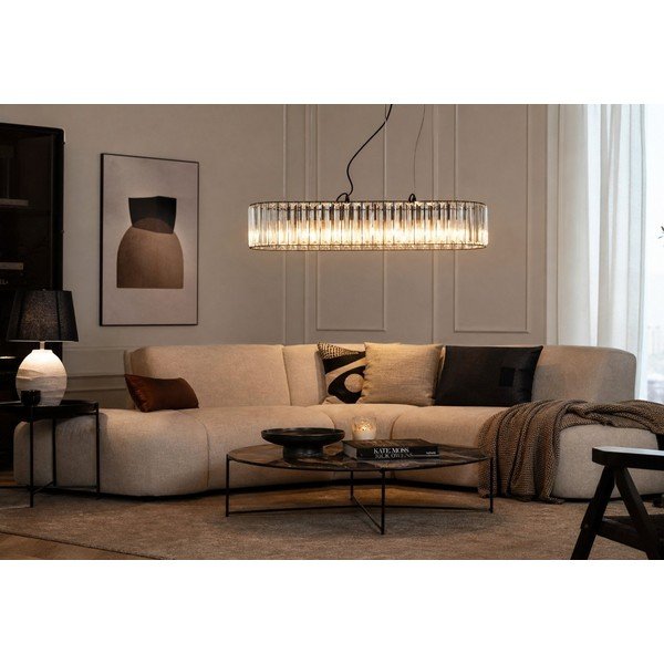 Lustră din metal cu abajur din sticlă Akiko – Premier Housewares-image-3