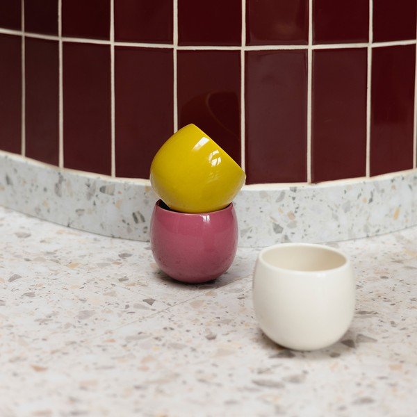 Cești galben-muștar 2 buc. din gresie ceramică 230 ml Billie – ONA-image-2