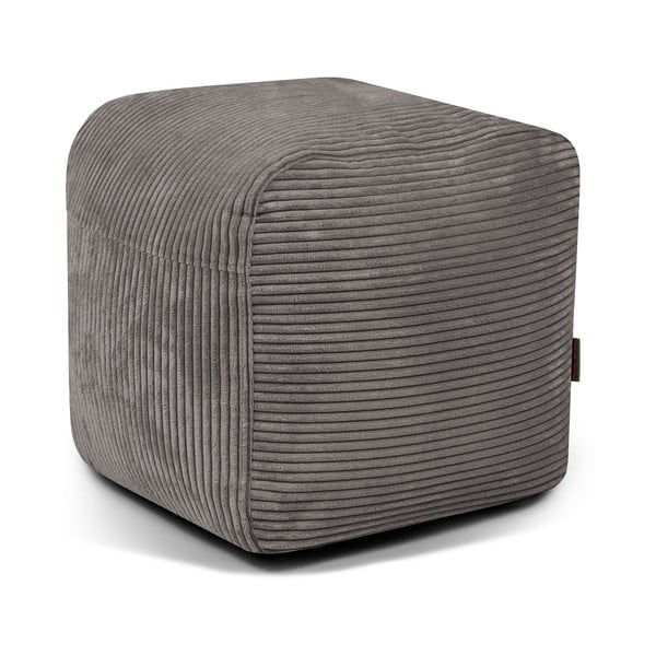 Fotoliu bean bag gri închis cu tapițerie din catifea reiată Plus 50 Lounge – SLOWDOWN