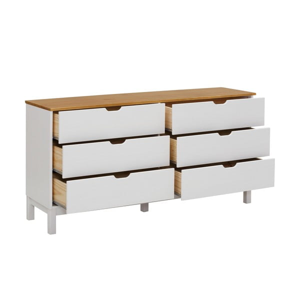 Comodă albă joasă din lemn de pin 150x75 cm Post – Støraa-image-3