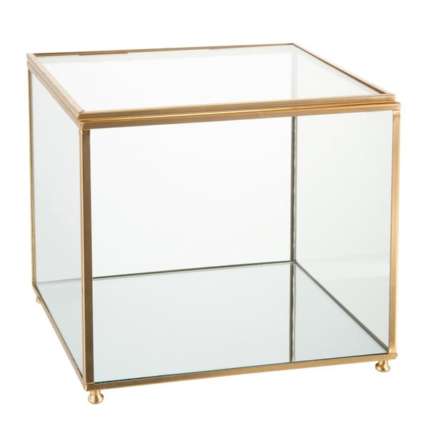 Casetă din sticlă pentru bijuterii J-Line Gold, 18 x 16 cm