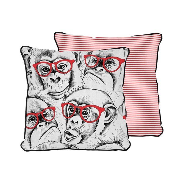 Față de pernă din microfibră Really Nice Things Red Monkey, 45 x 45 cm-image-1