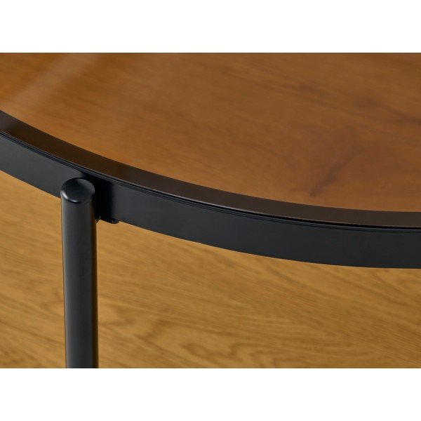 Măsuță de cafea în culoare naturală rotundă cu blat din sticlă ø 84 cm Hassel – Unique Furniture-image-1