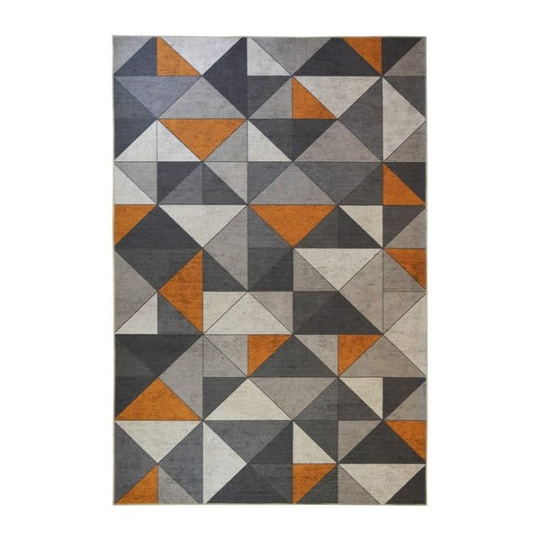 Covor Floorita Shapes, 120 x 180 cm, gri - portocaliu