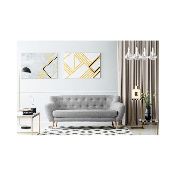Canapea cu 3 locuri Kooko Home Pop, gri deschis -image-1