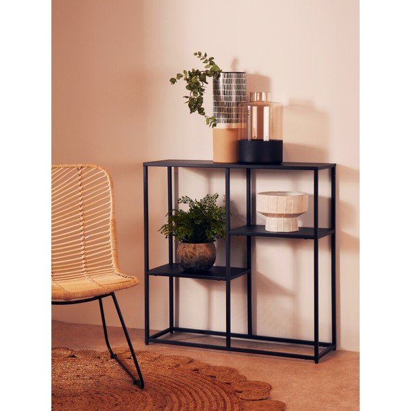 Etajeră neagră din oțel 80x81x26 cm Acero – Premier Housewares-image-1