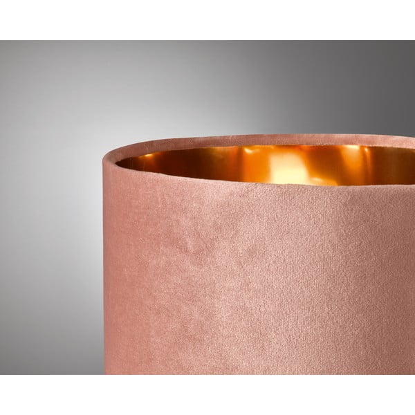 Veioză roz cu abajur textil (înălțime 43 cm) Aura – Fischer & Honsel-image-1