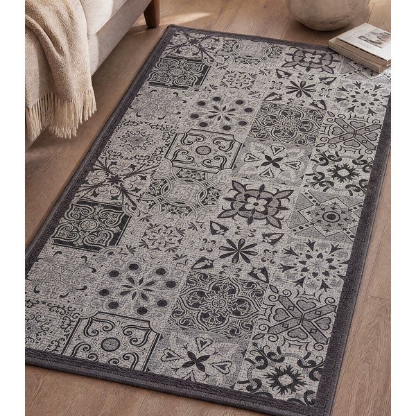 Covor tip traversă gri lavabil 50x120 cm Persane – douceur d'intérieur-image-3