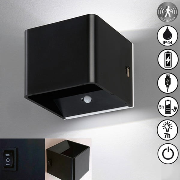 Aplică de perete neagră LED Magnetics – Fischer & Honsel-image-2