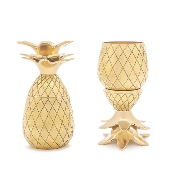 Set 2 pahare tărie W&P Design Pineapple, auriu-image-2