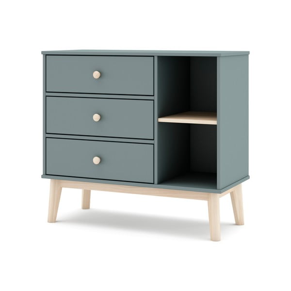 Comodă de copii verde prăfuit 90x81x40 cm Esteban – Marckeric-image-3