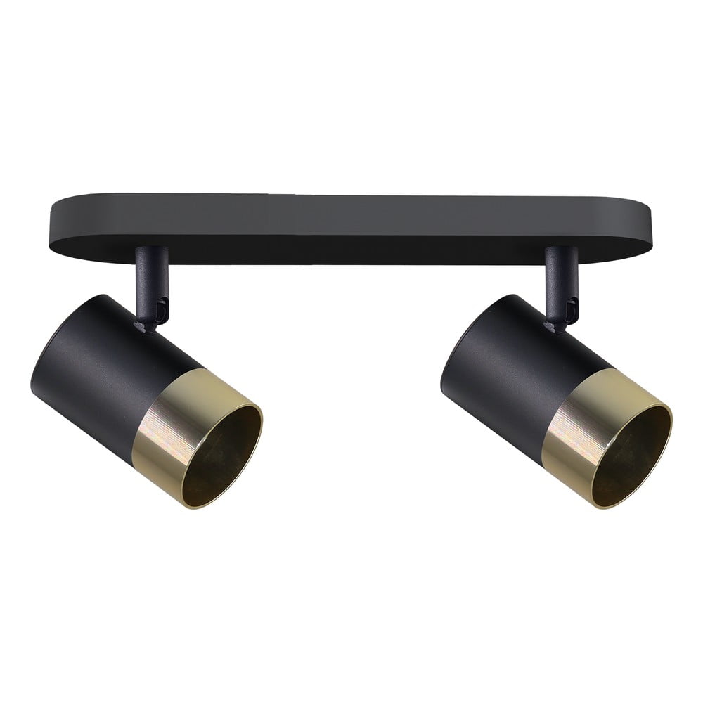 Plafonieră neagră/aurie cu abajur din metal 34x5.5 cm Tobi – Candellux Lighting