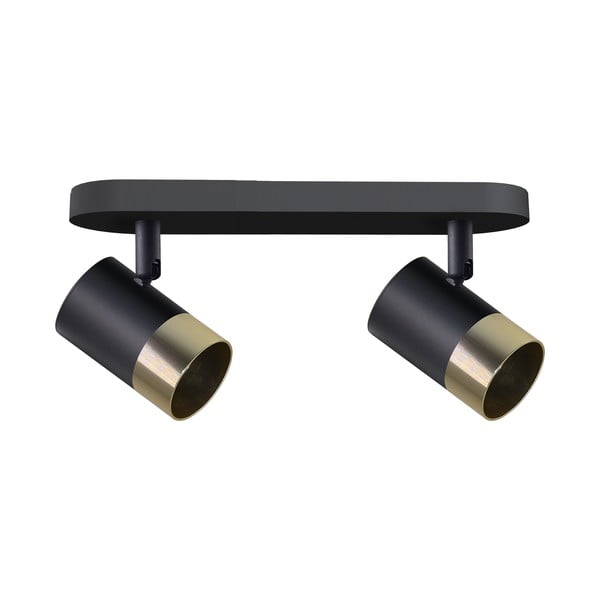 Plafonieră neagră/aurie cu abajur din metal 34x5.5 cm Tobi – Candellux Lighting