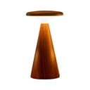 Veioză în culoare naturală închisă LED cu abajur din lemn (înălțime 14 cm) Sylva – Gingko