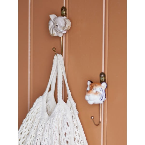 Cârlig bej de montat pe perete din ceramică Nosa – Bloomingville Mini-image-1