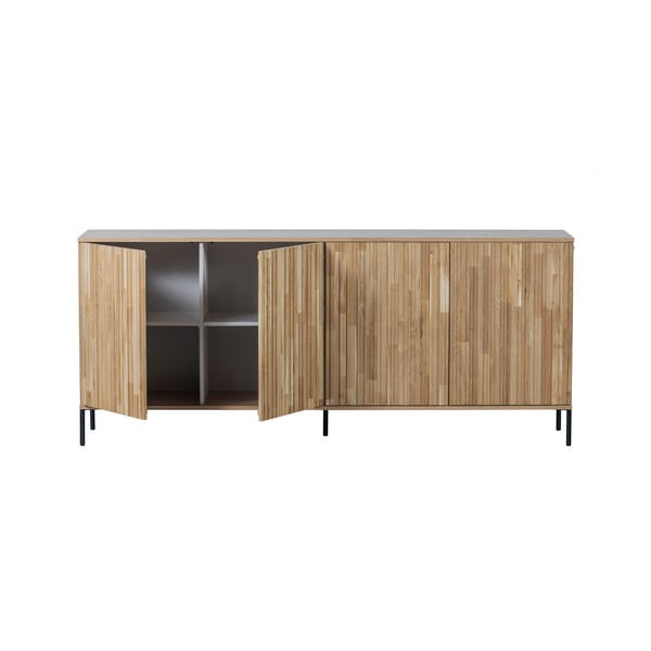 Comodă în culoare naturală cu aspect de lemn de stejar 200x85x44 cm Gravure – WOOOD-image-3